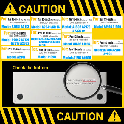 Crystal Clear Hard Case for MacBook Air/Pro 13–16" (All Models Listed)