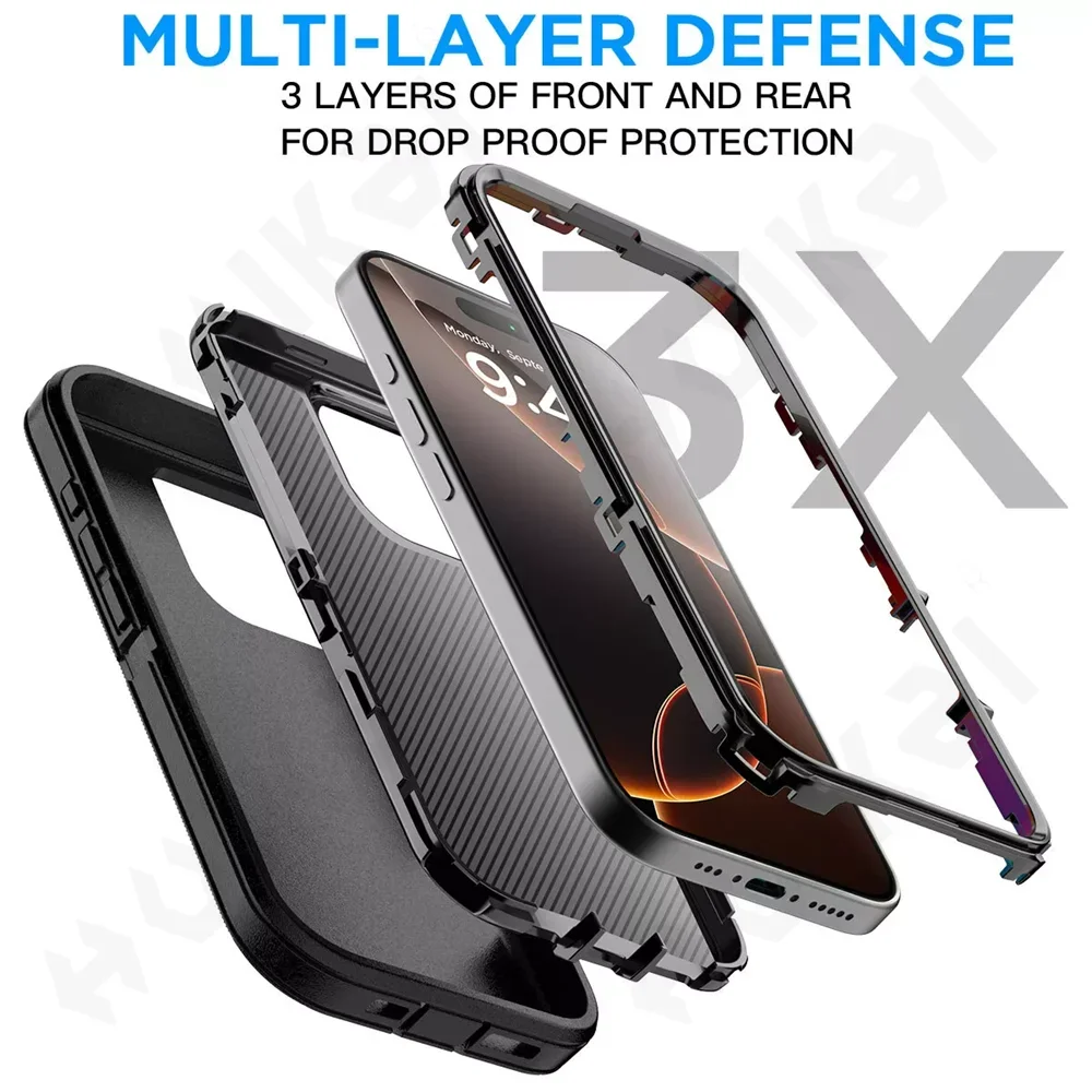 Rugged MagSafe Kickstand Case for iPhone 16 15 14 Pro Max Plus