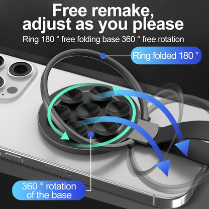 Magnetic Ring Buckle Phone Stand with Silicone Suction Cup for MagSafe Devices