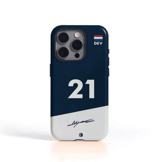 F1 NO.21 2-in-1 Glossy Tough Phone Case – Protective Cover for iPhone 16-7 Series