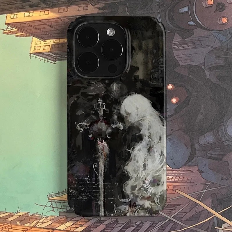 Ultra-Thin Shockproof iPhone Case Korean White-Haired Boy Art