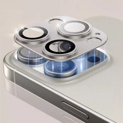 Metal Lens Protector with Tempered Glass for iPhone 16 Pro Max/15/14 Series