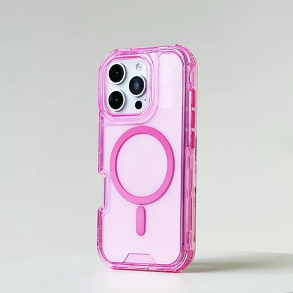 Neon Shockproof MagSafe Case for iPhone 11–16 Pro Max with Clear Back