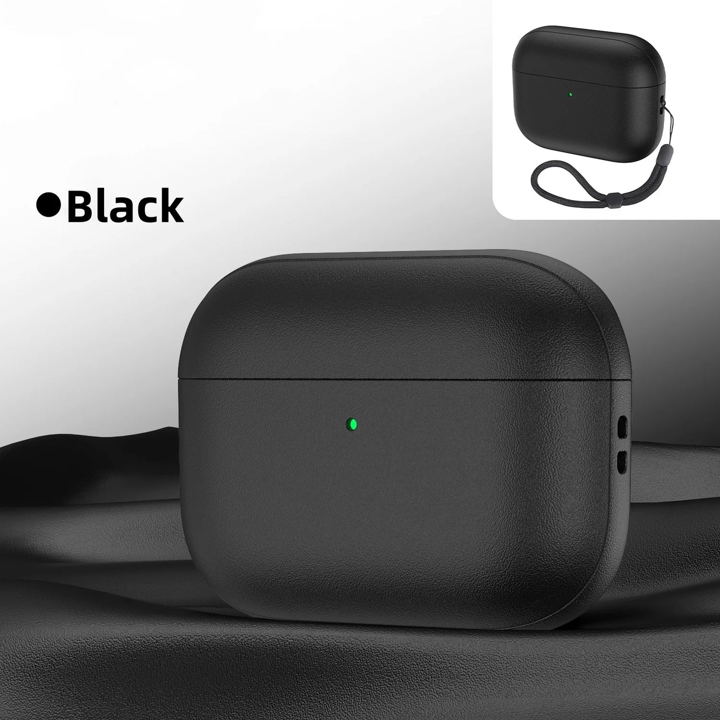 Leather Texture AirPods Pro 3 Case – Soft TPU Shockproof with Lanyard & Kit