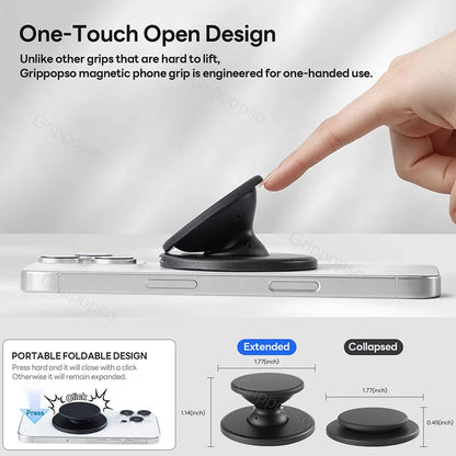 MagSafe Phone Grip with Built-In Adjustable Stand and Strong Magnetic Holder