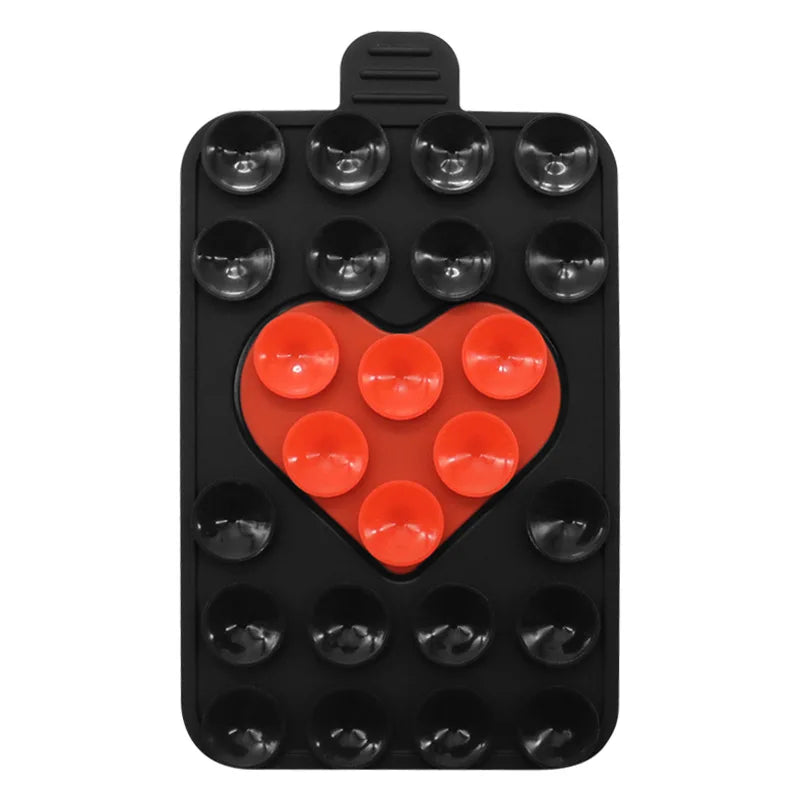 Heart-Shaped Double-Sided Silicone Suction Phone Holder Grip Mount