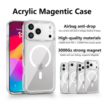Shockproof Crystal Clear Acrylic Case For iPhone 17 Pro Max 17 Air Magnetic