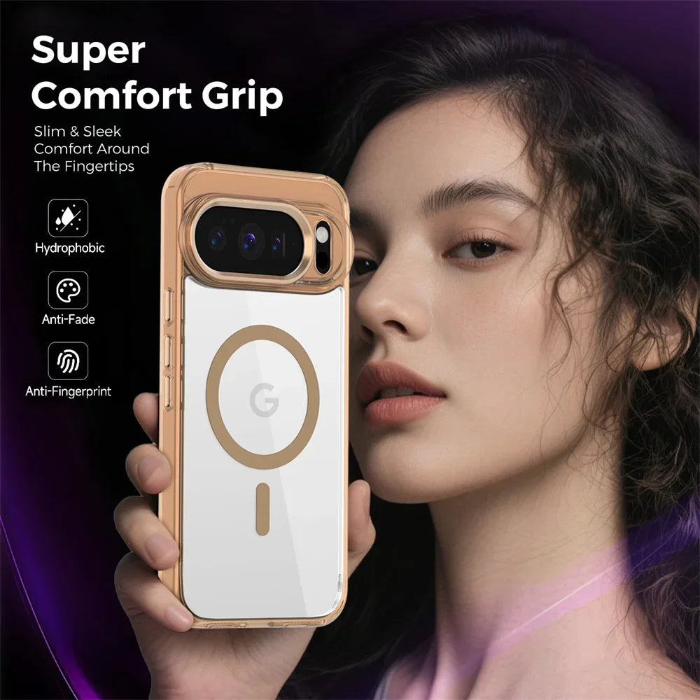 Luxury Transparent MagSafe Case for Google Pixel 10 Pro XL/9A – Solid Bumper