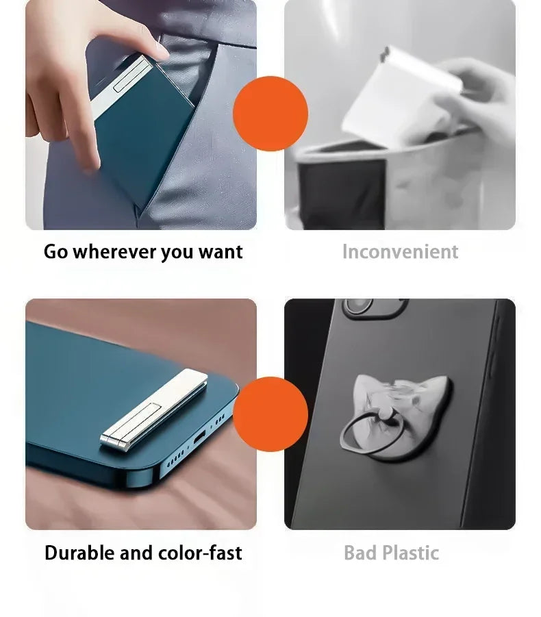 Ultra Thin Magnetic Foldable Phone Kickstand – Metal Alloy Holder Support