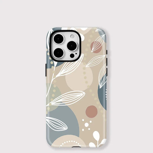 Leaves & Flower MagSafe Case for iPhone 16–11 | Magnetic Double-Layer Cover