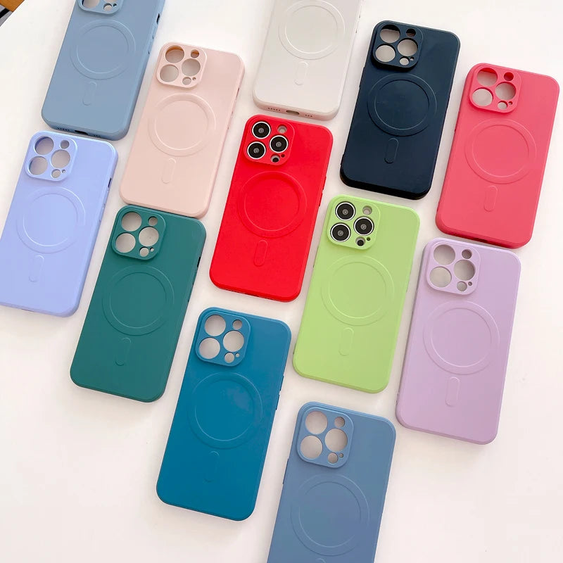 MagSafe Magnetic Silicone Case for iPhone 13 12 11 Pro Max Mini Plus Cover