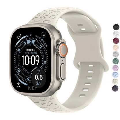 Engraved Silicone Strap for Apple Watch 11/10/9/8/7/SE Ultra 3 Band