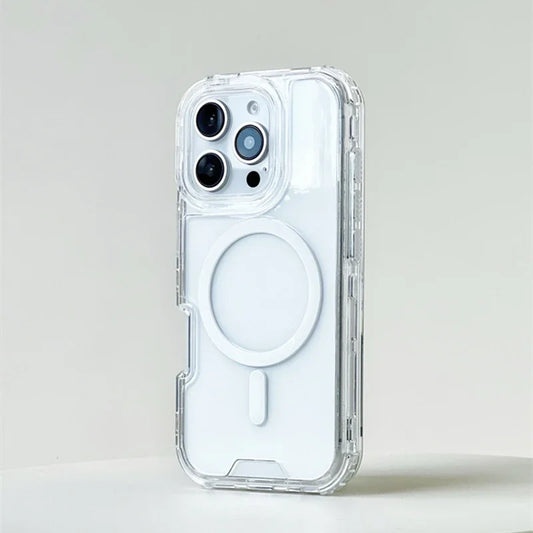 Neon Shockproof MagSafe Case for iPhone 11–16 Pro Max with Clear Back