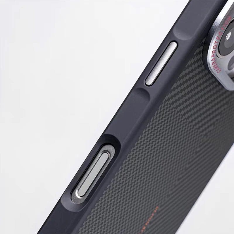 Matte Carbon Fiber MagSafe Case for iPhone 17 16 15 Pro Max Alloy Lens Cover