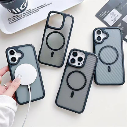 Shockproof Carbon Fiber MagSafe Cover for iPhone Pro Max