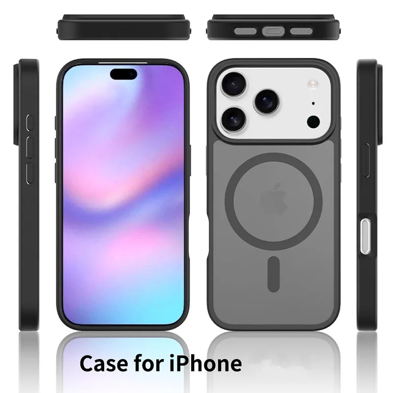 Matte Translucent MagSafe Armor Case for iPhone 17 16 15 14 13 12 11 Pro Max
