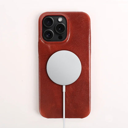 Business Genuine Leather MagSafe Case for iPhone 11–16 Pro Max Premium Cowhide