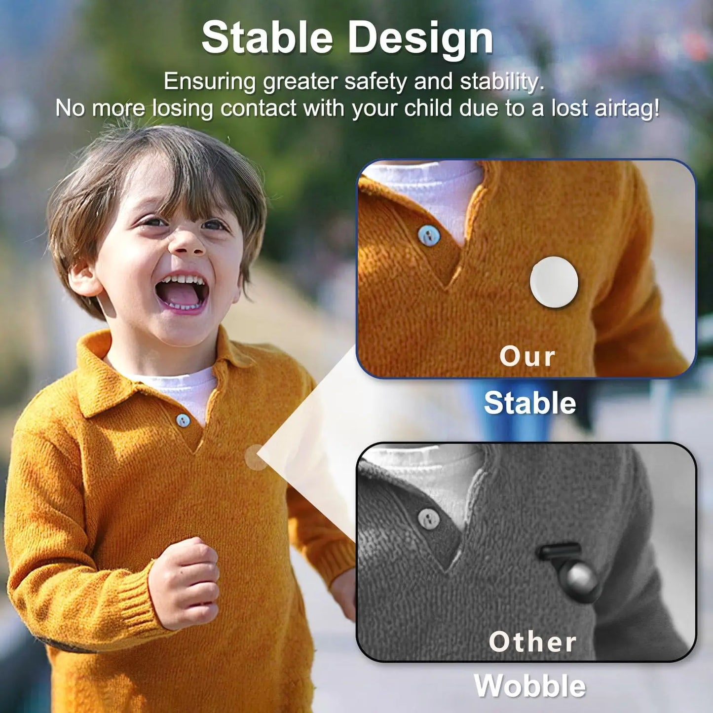 Silicone Airtag Holder for Kids & Elderly with Safety Pins - Hidden Tracker Case