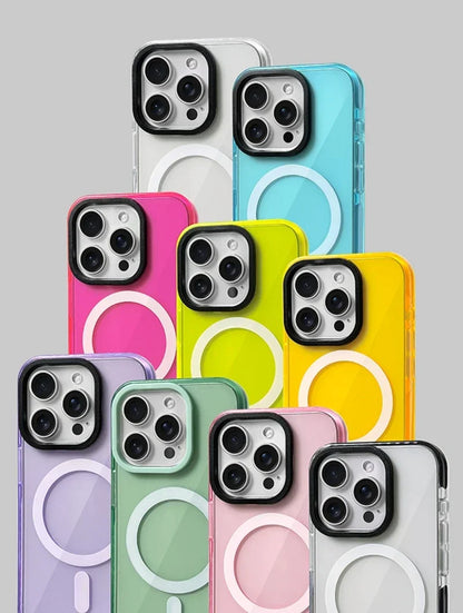 Transparent Neon MagSafe Case for iPhone 11–13 Pro Max – Silicone Bumper