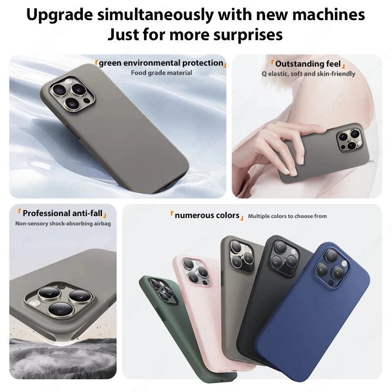 Liquid Silicone Shockproof Case for iPhone 16 Pro Max Plus Soft Cover