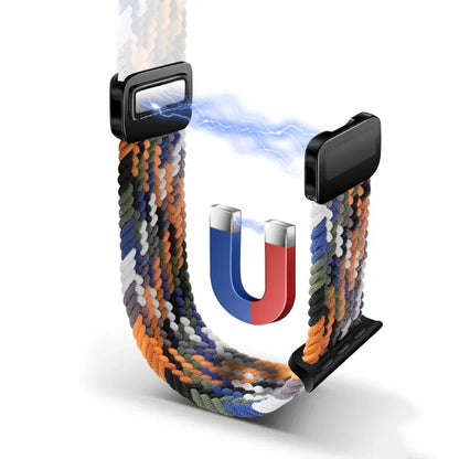 Braided Strap for Apple Watch Ultra 2 & Series 9–3, Magnetic Buckle Band 49–38mm