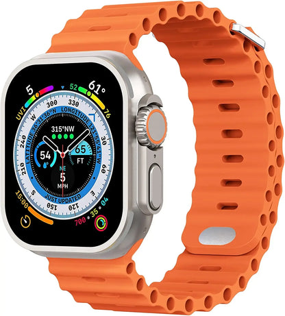 Ocean Silicone Strap for Apple Watch Ultra 3/2 & Series 11–4 SE Band