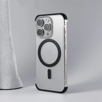 Ultra-Thin Frameless MagSafe Matte Case for iPhone 12–16 Pro Max