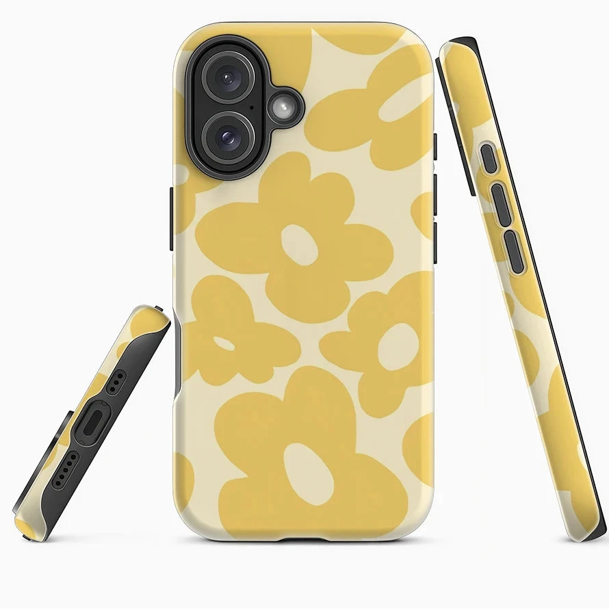 Yellow Blossoms Double-Layer Case for iPhone 17 16 15 14 13 12 11 Pro Max