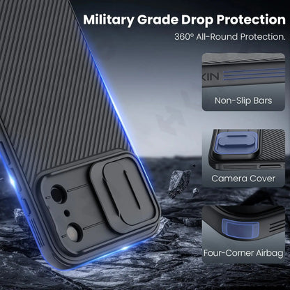 Slim Rugged Slide Camera Shockproof Phone Case for iPhone 17–11 Pro Max Air Plus