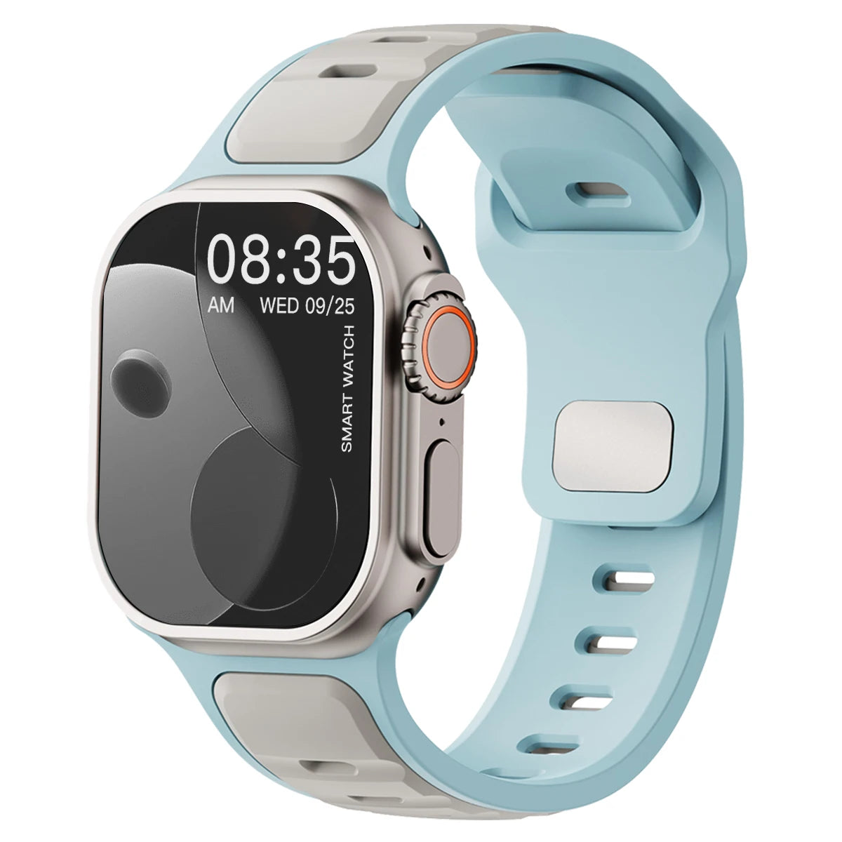 Silicone Sports Band for Apple Watch Ultra 2/Series 11–4 Adjustable Strap