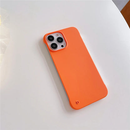 Ultra-Thin Frameless Matte Case for iPhone 14–SE | Luxury Candy Color Cover
