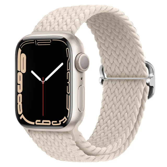 Elastic Braided Strap for Apple Watch Ultra 49mm and Series 9–SE, 45–38mm