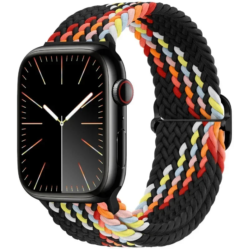 Braided Nylon Strap for Apple Watch Ultra 2/Series 10–4 Adjustable Band