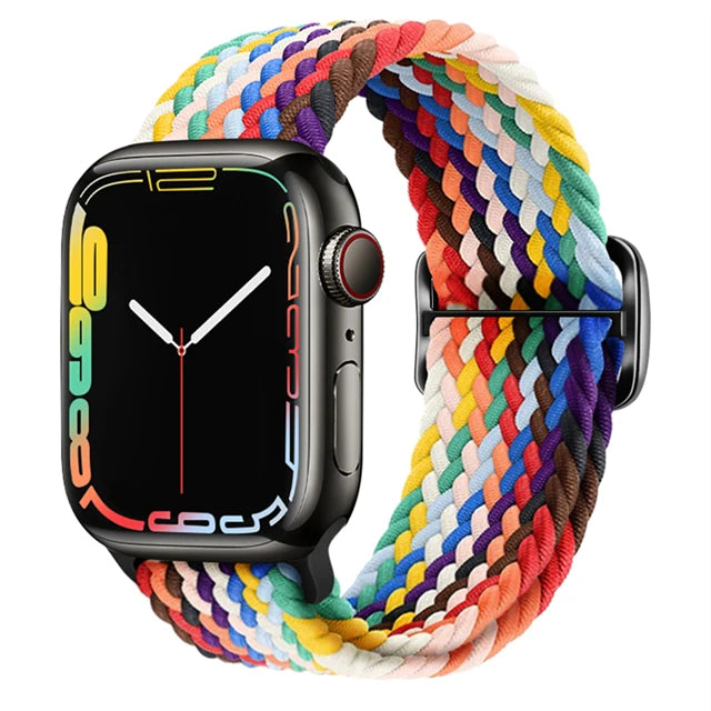 Elastic Braided Strap for Apple Watch Ultra 49mm and Series 9–SE, 45–38mm