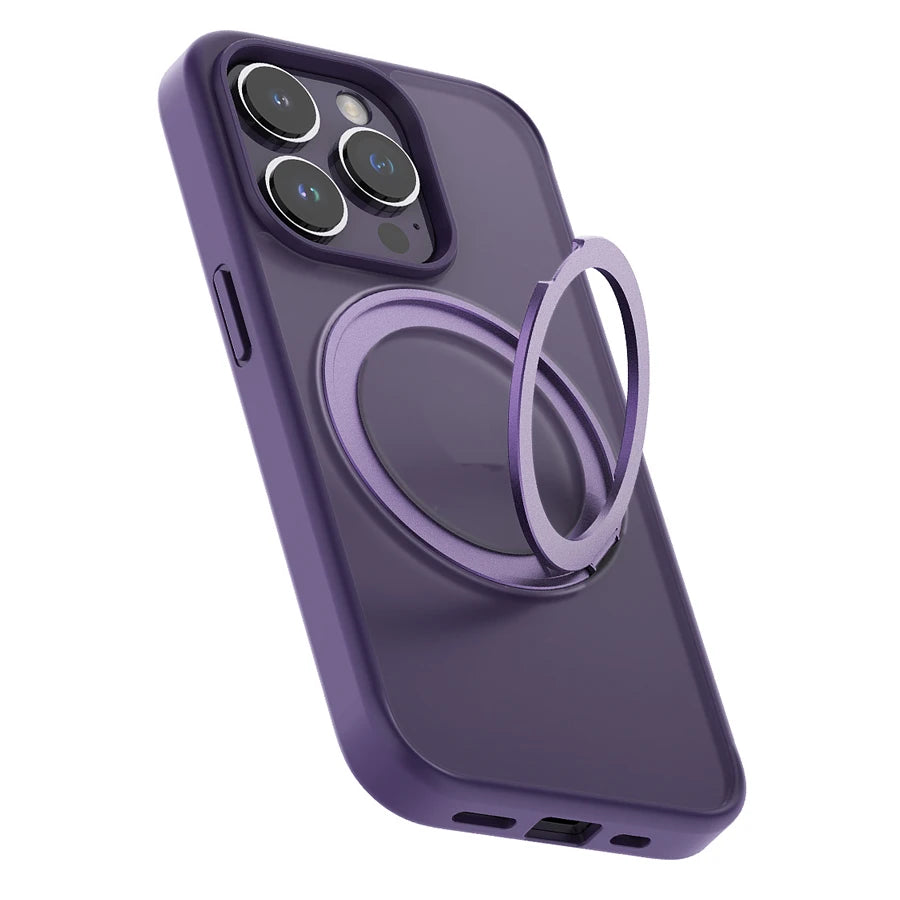 Magnetic TPU Frame Ring Stand Case for iPhone 15 14 13 Pro Max Plus