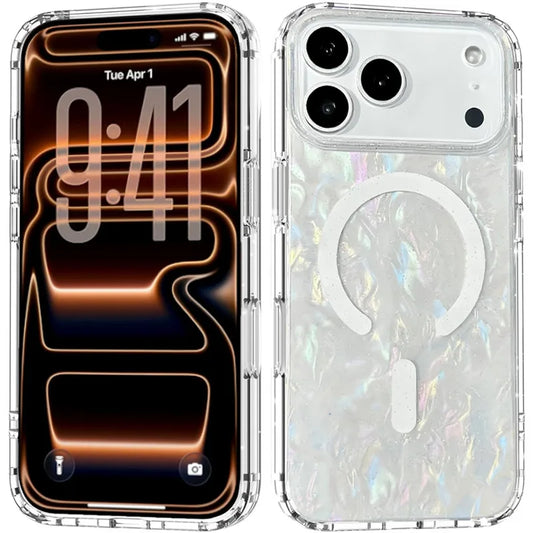 Shell Marble Magnetic Case for iPhone 17–12 Pro Max MagSafe Soft Cover