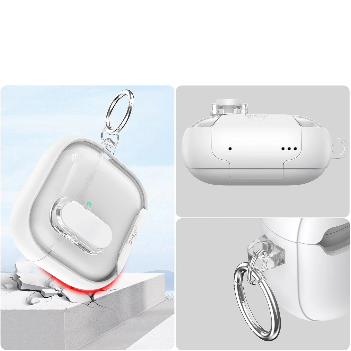 Secure Lock Clip Case for AirPods 4 & AirPods Pro 2 with Lanyard