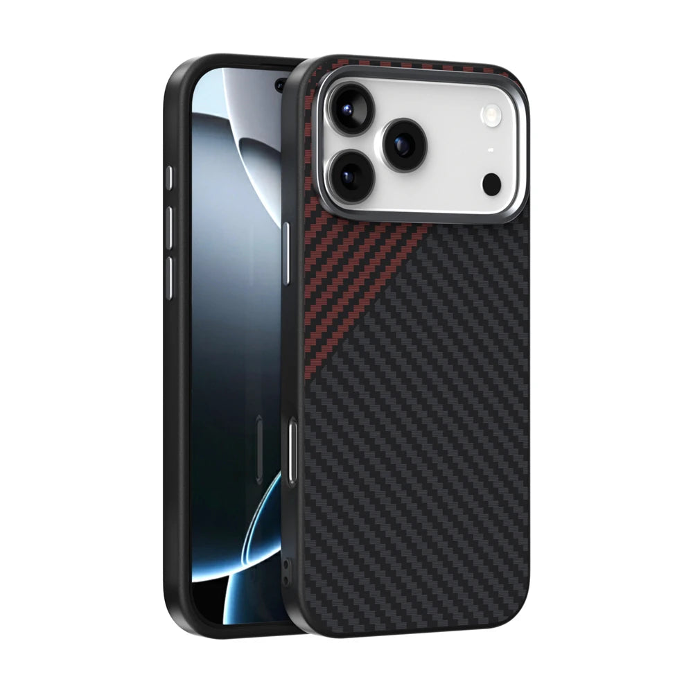 Carbon Fiber Magnetic Matte Slim Case for iPhone 17 16 15 14 13 Pro Max Plus