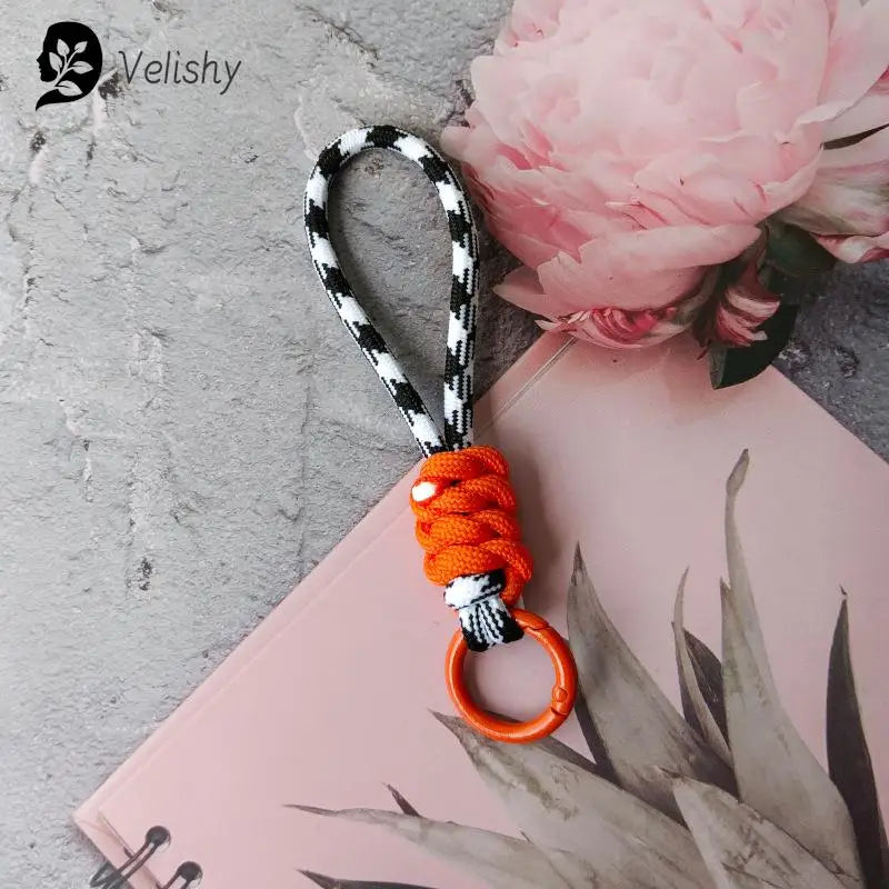 Braided Umbrella Rope Keychain Lanyard – Strong Strap for Keys and Phone Accessories