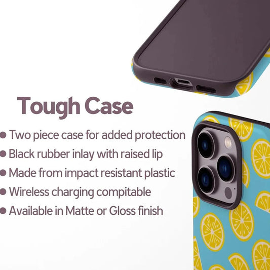 Luxury Lemon Pattern Case for iPhone 17–8 Pro Max Double-Layer Back Cover