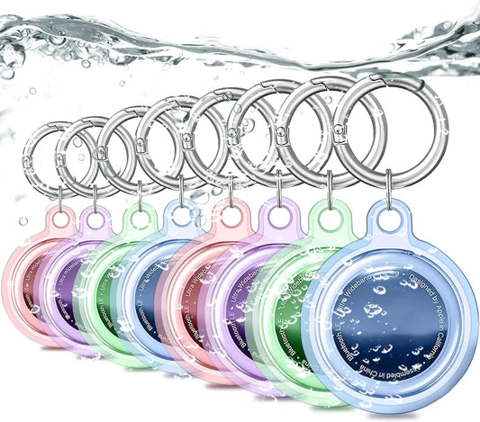 4/8/6  Pack Waterproof AirTag Keychain Case for Pet Collars & Key Rings