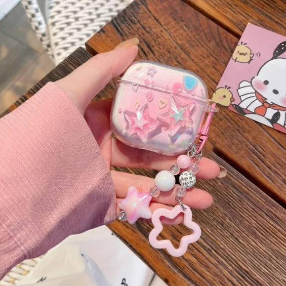 Fashion Flower Case for AirPods 4 & Pro 2–1 | Cute Earphone Cover with Keychain