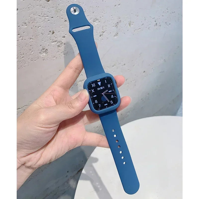 Shockproof Case with Silicone Sport Band for Apple Watch 42-45mm