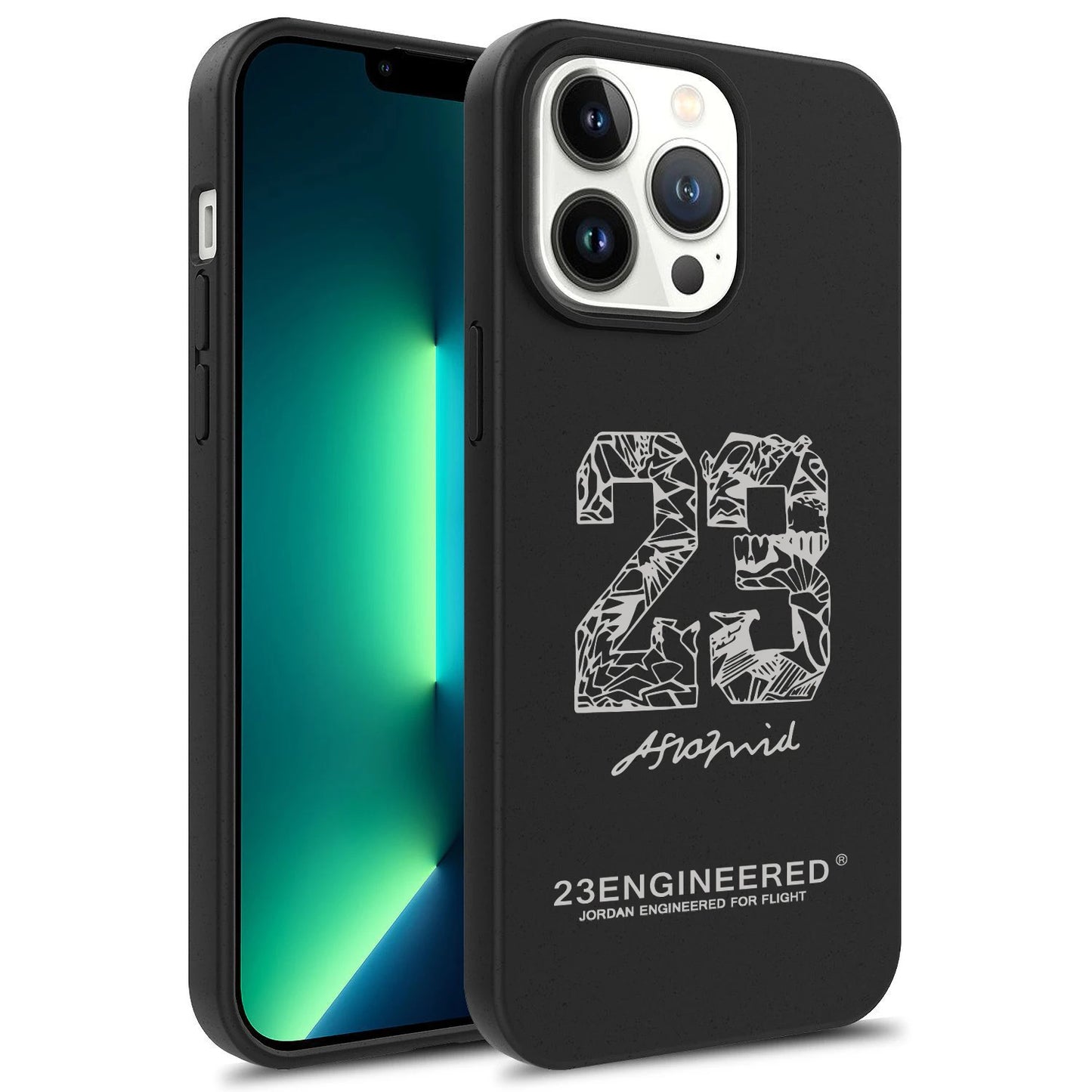 Wheat Degrade Silicone Case for iPhone 11–13 Pro Mini – Sports Number 23 Design