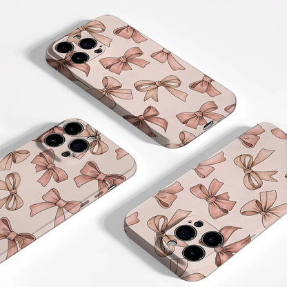 Pink Bow Pattern Case for iPhone 17 16 15 14 13 12 11 Pro Max Plus