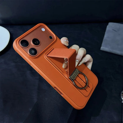 Metal Ring Wrist Strap Stand Case for iPhone 17, 16, 15, 14, 13 Pro Max Air