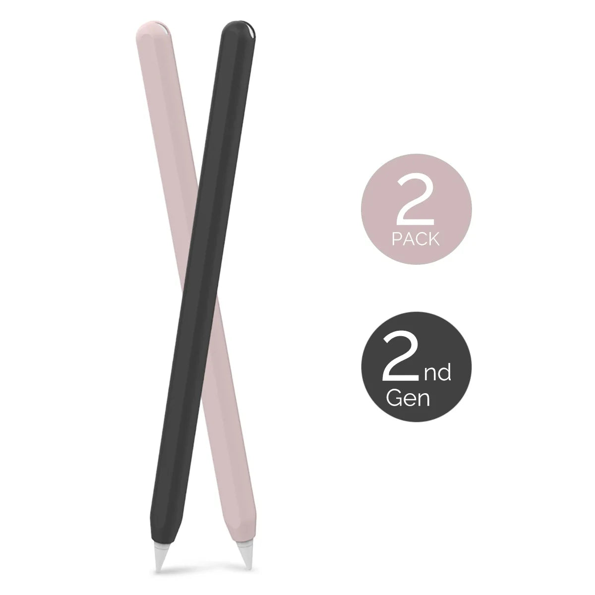 2-Pack Ultra-Thin Silicone Case for Apple Pencil Pro & 2nd Gen
