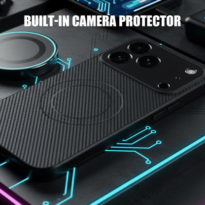 Carbon Fiber Magnetic Case for iPhone 17 Series | Slim TPU Shockproof Cover
