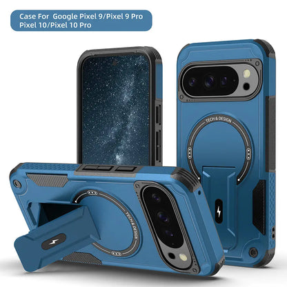 Heavy-Duty Armor MagSafe Case for Google Pixel 10/9 Pro – Rugged Stand Cover