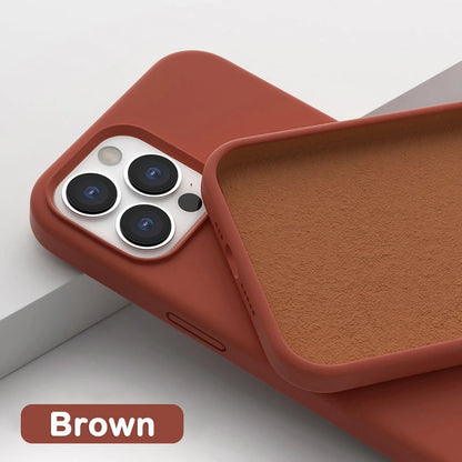 Liquid Silicone Soft Case for iPhone 12 13 Mini Pro Max Cover